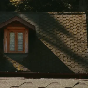 Close-up of architectural asphalt shingles