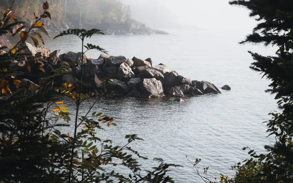 Misty Lake Superior shoreline near Lakewood Township, MN