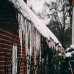 Icicles hanging from a roof