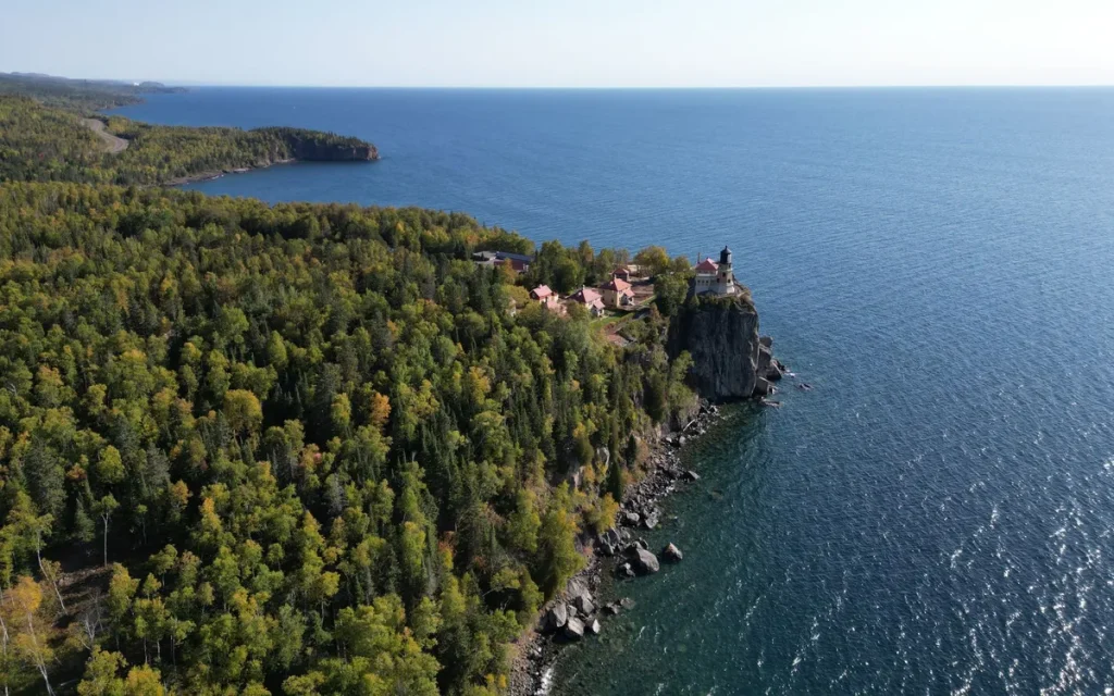 Aerial view of the North Shore near Two Harbors, MN